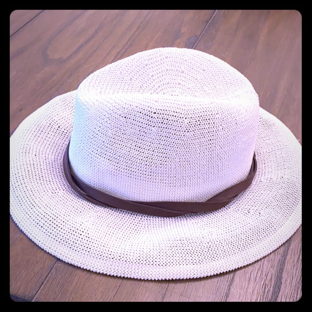 COPY - Free People Straw Banded Panama Ivory Hat